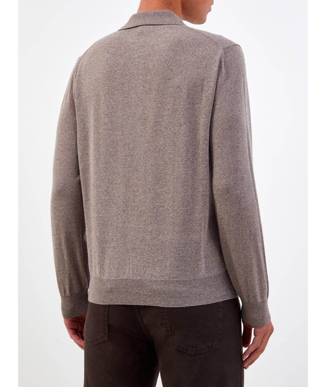 CANALI Коричневый шерстяной джемпер / свитер, фото 4