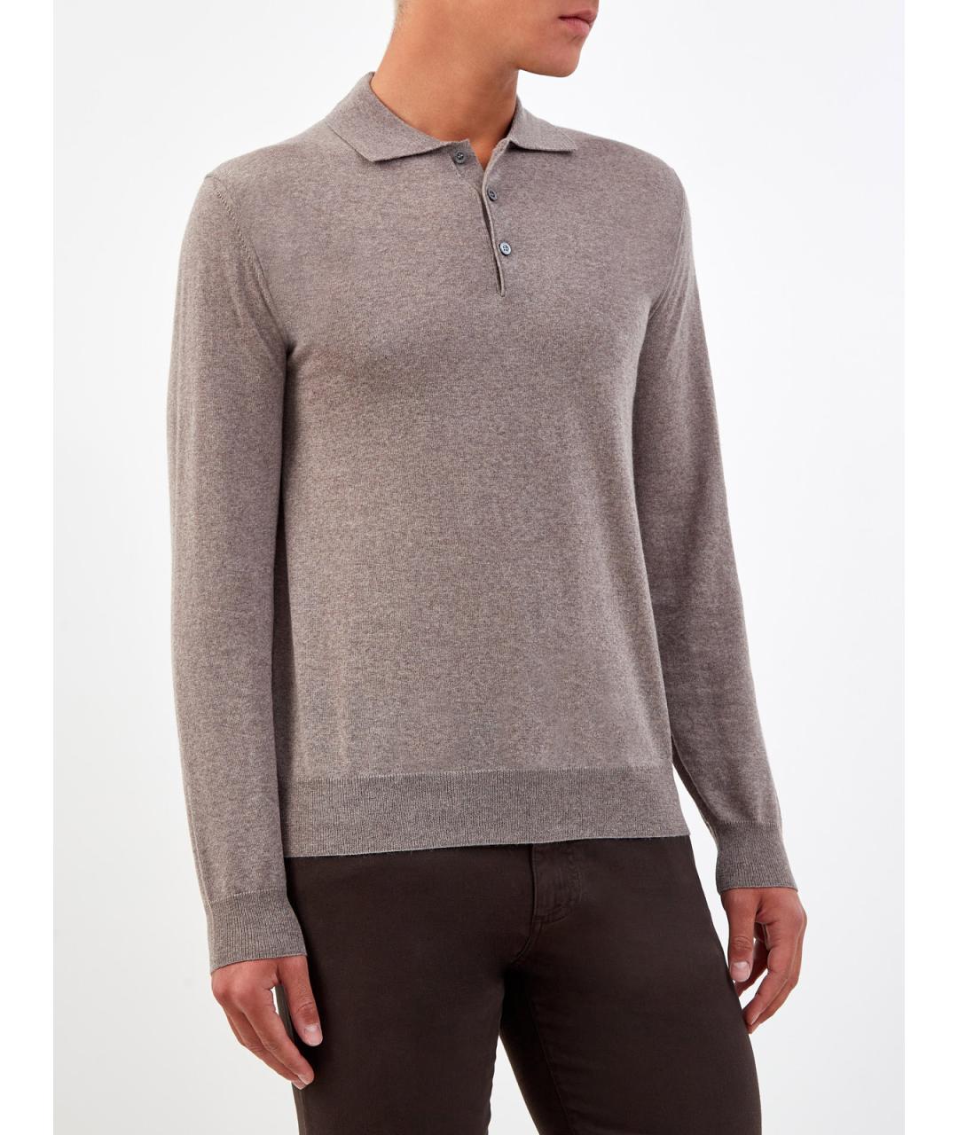 CANALI Коричневый шерстяной джемпер / свитер, фото 3