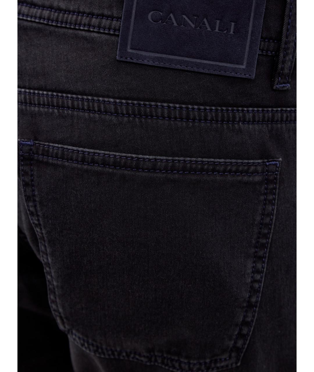 CANALI Черные хлопковые прямые джинсы, фото 3
