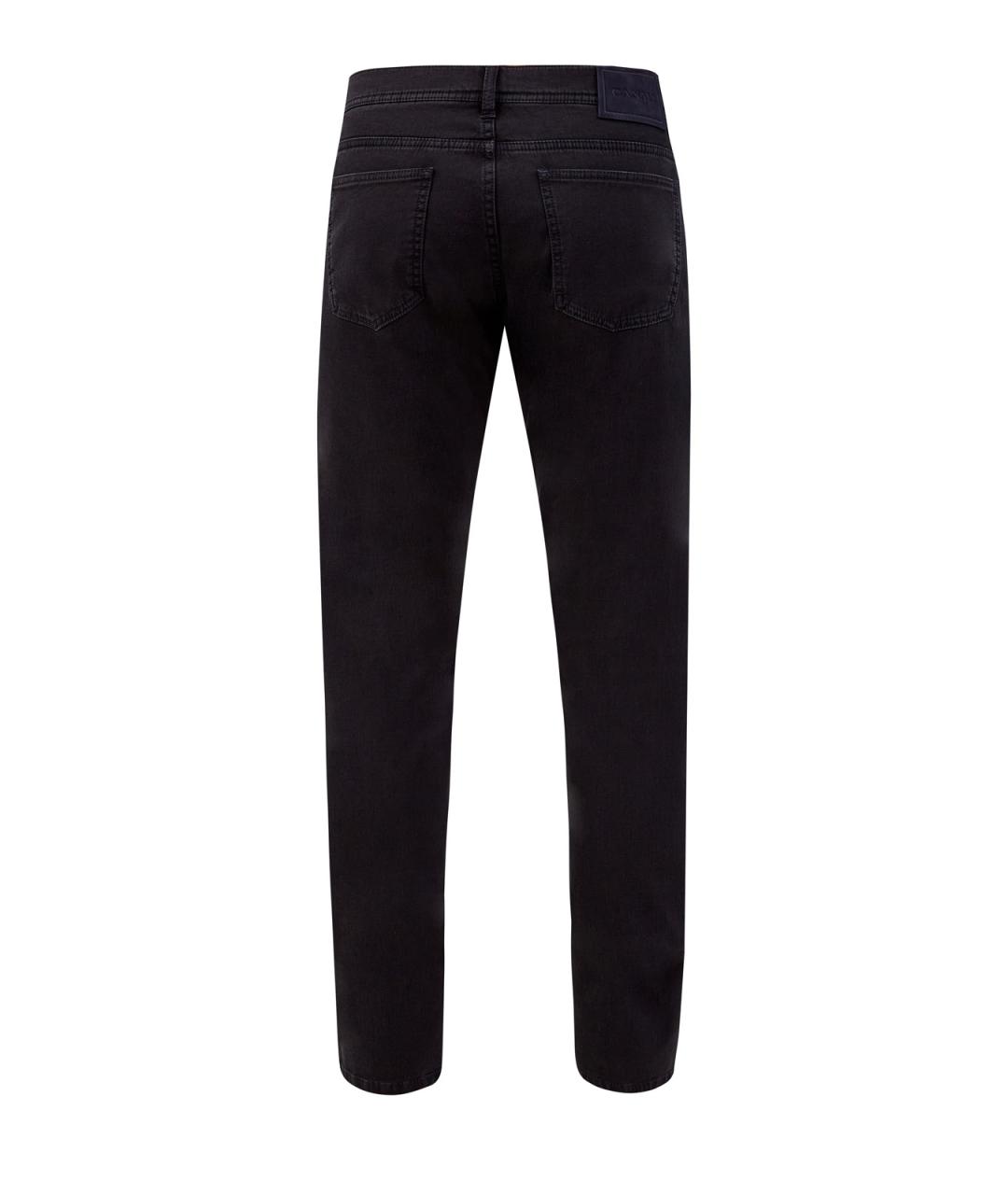 CANALI Черные хлопковые прямые джинсы, фото 2