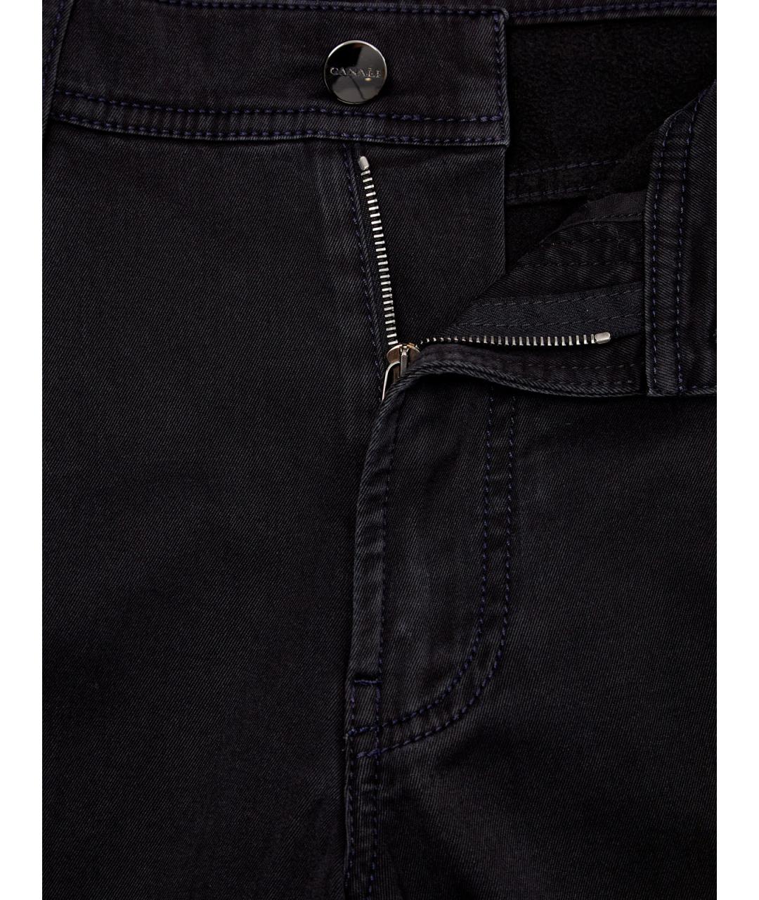 CANALI Черные хлопковые прямые джинсы, фото 4