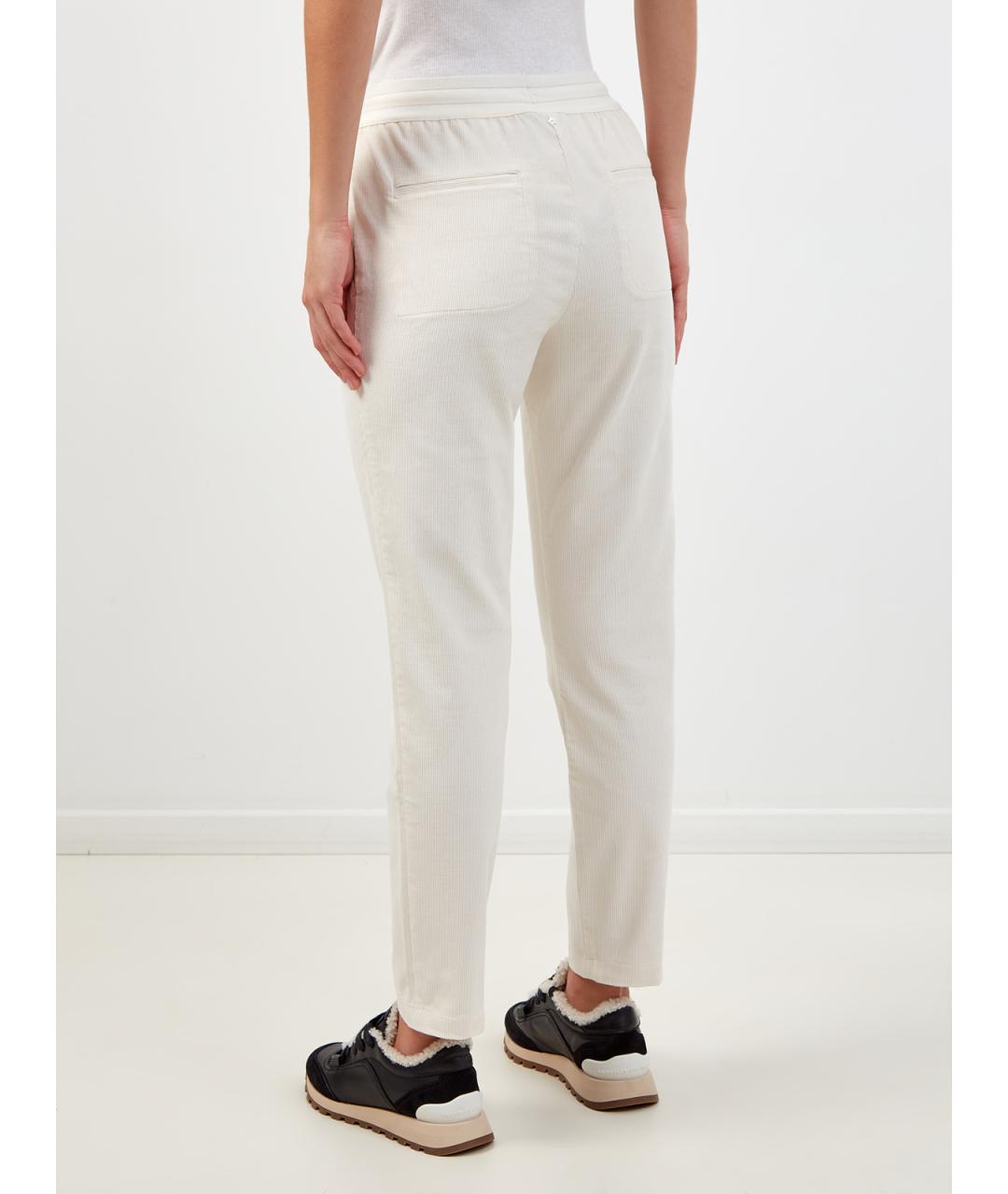 LORENA ANTONIAZZI Белые хлопковые брюки узкие, фото 4