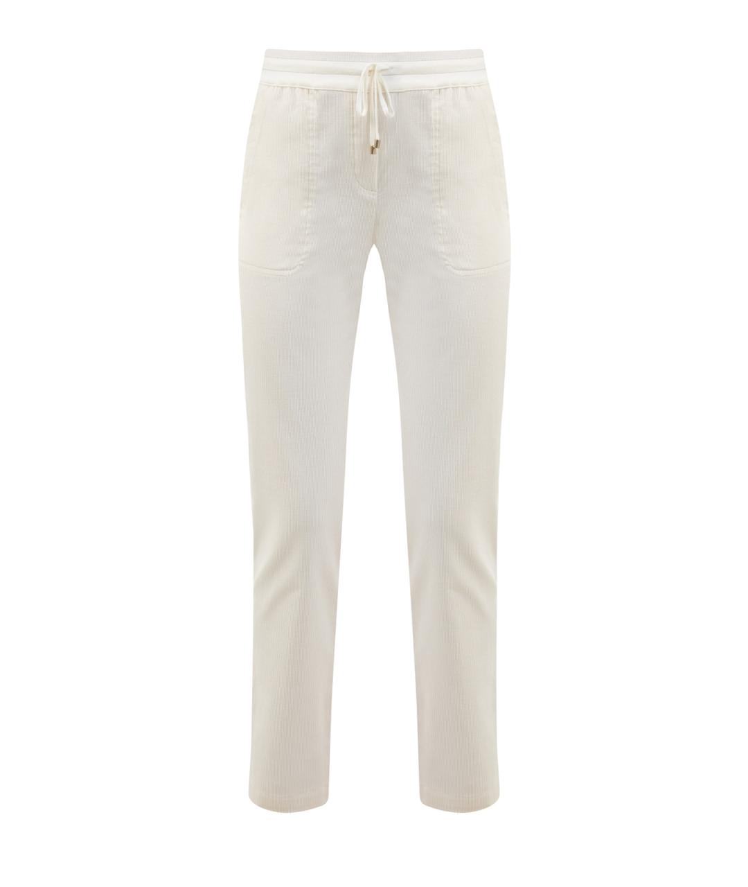 LORENA ANTONIAZZI Белые хлопковые брюки узкие, фото 1