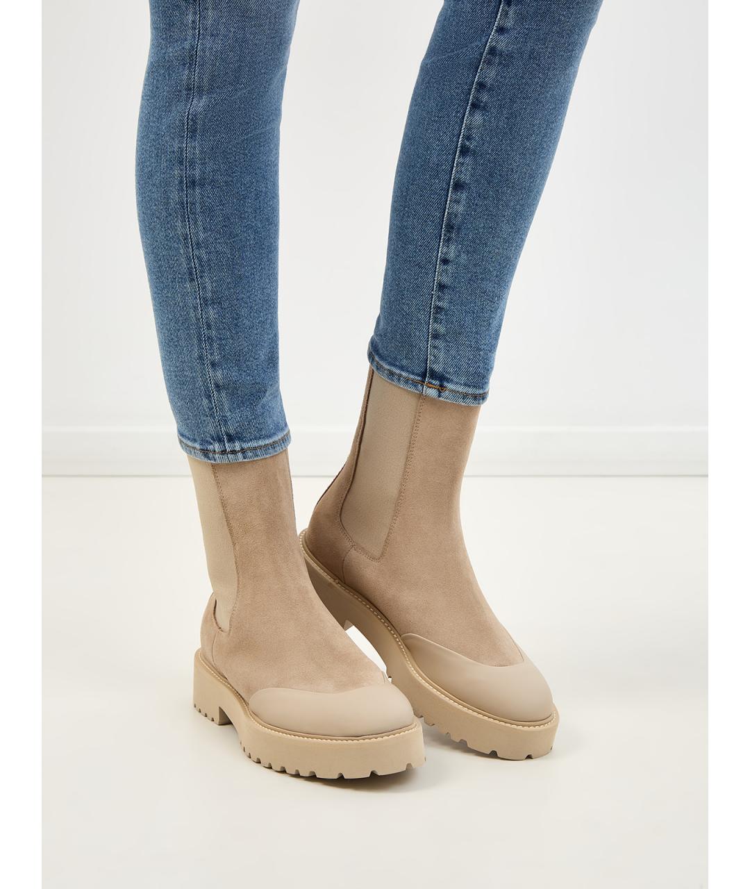 DOUCAL'S Бежевые замшевые полусапоги, фото 2