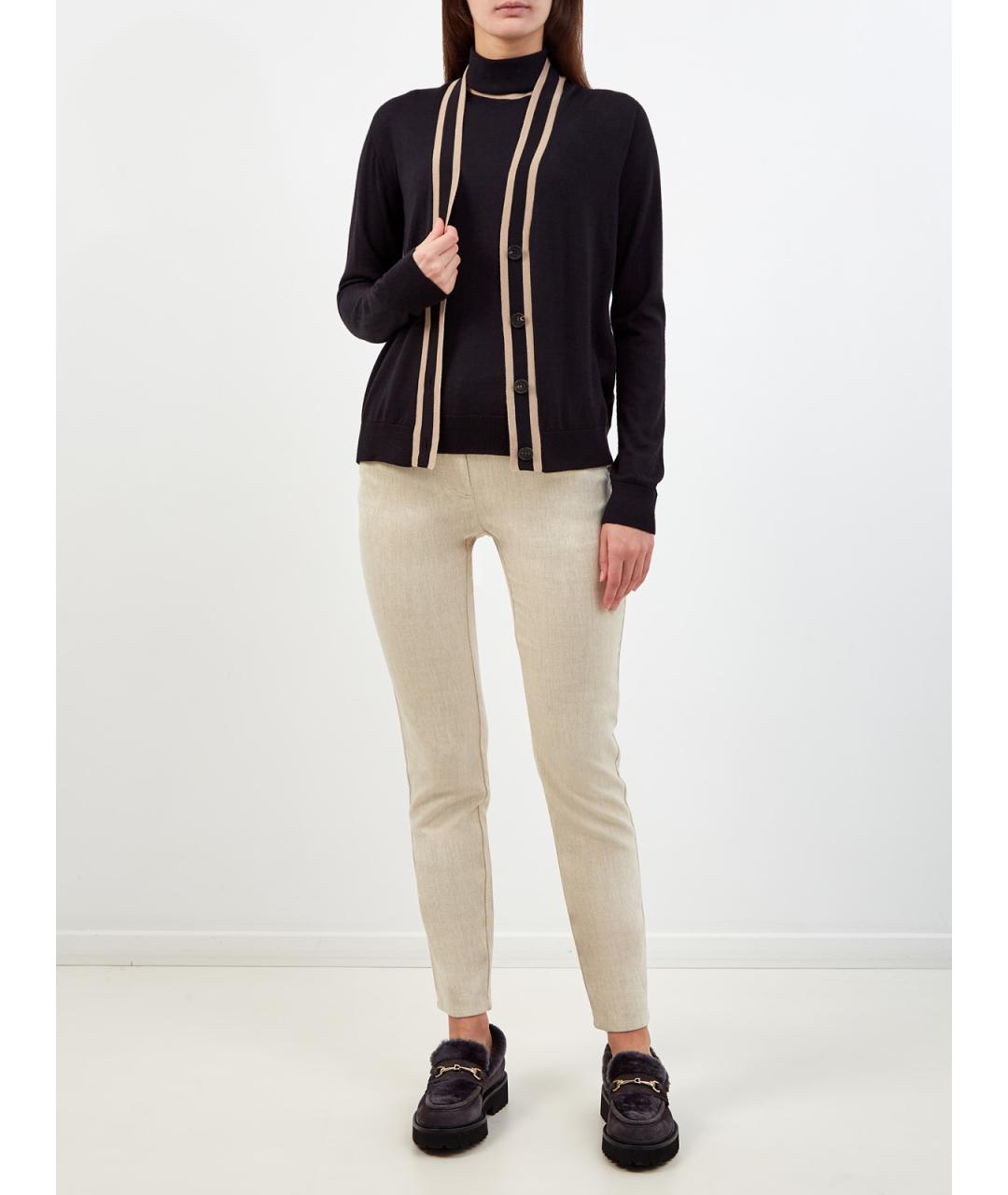 LORENA ANTONIAZZI Бежевые шерстяные брюки узкие, фото 2