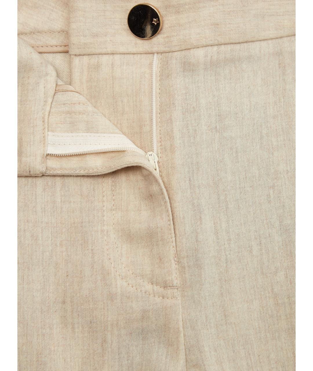 LORENA ANTONIAZZI Бежевые шерстяные брюки узкие, фото 6