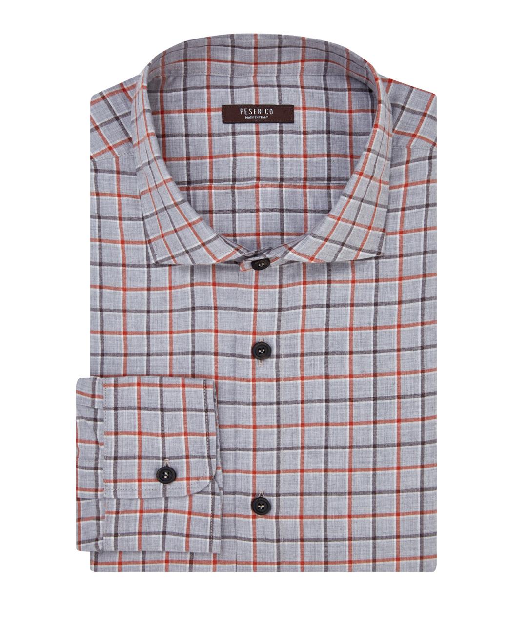 PESERICO Серая хлопковая классическая рубашка, фото 1