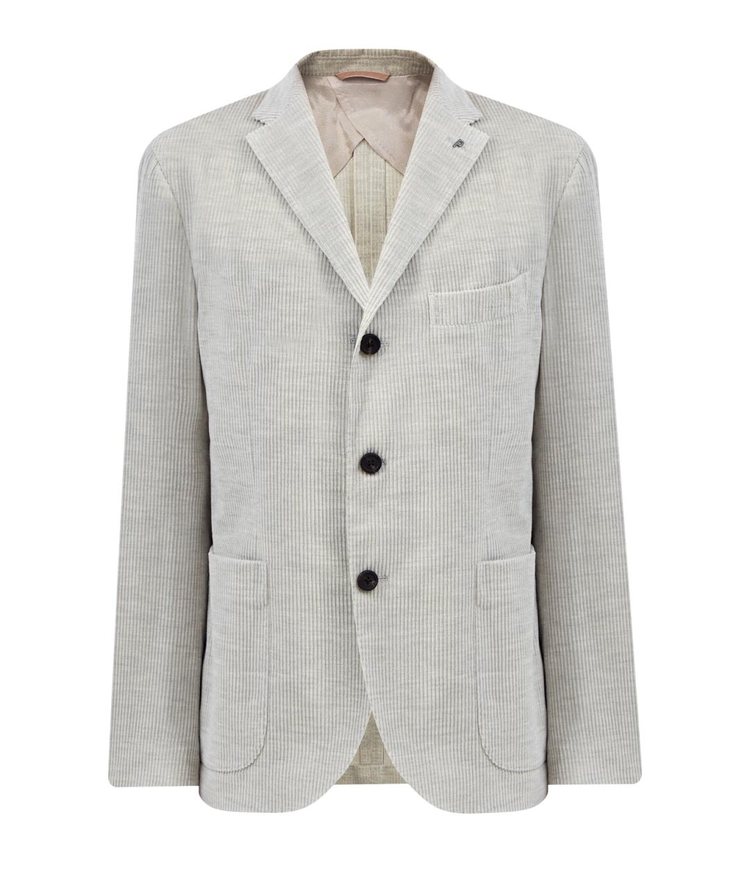 PESERICO Серый хлопковый пиджак, фото 1