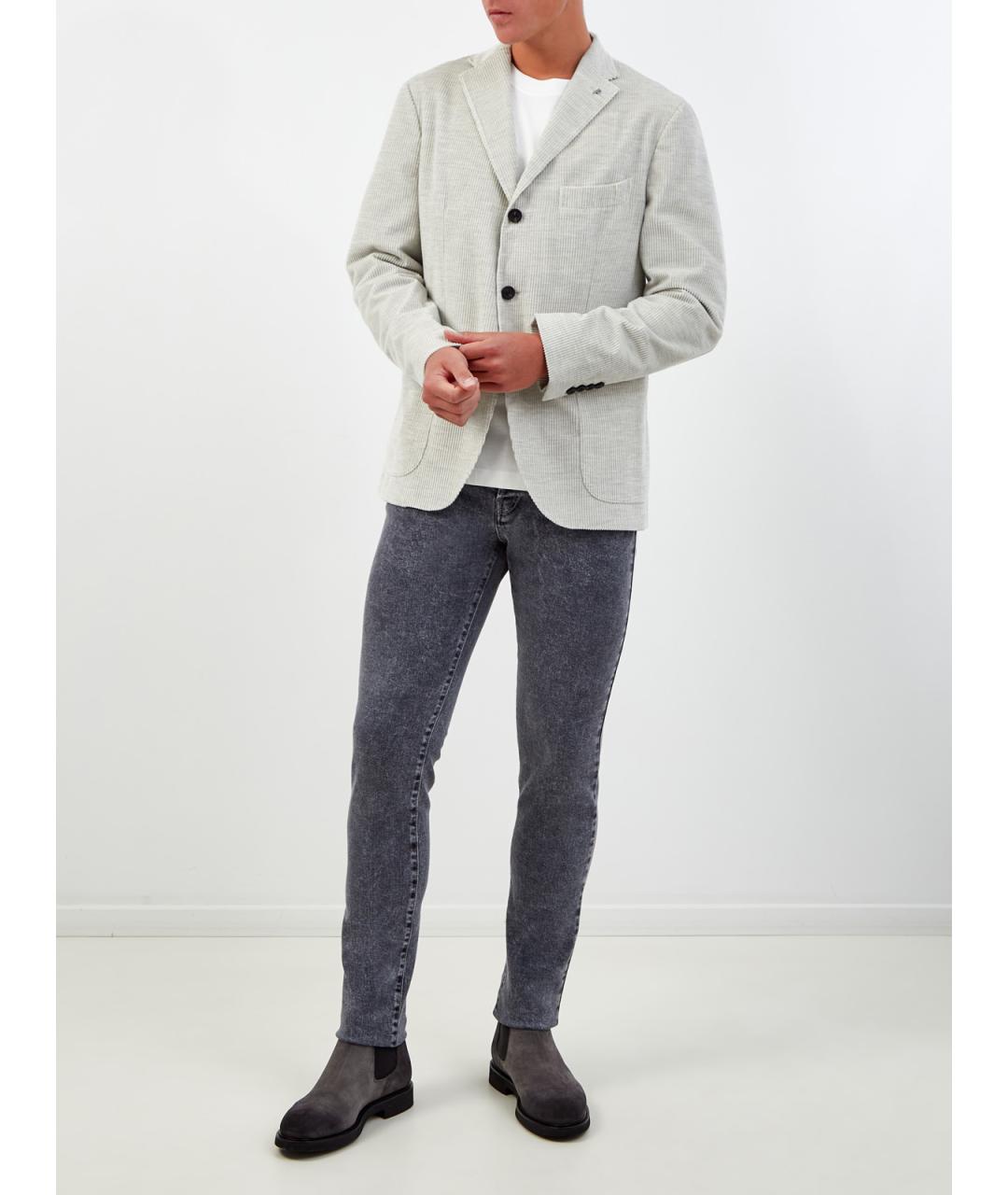 PESERICO Серый хлопковый пиджак, фото 2