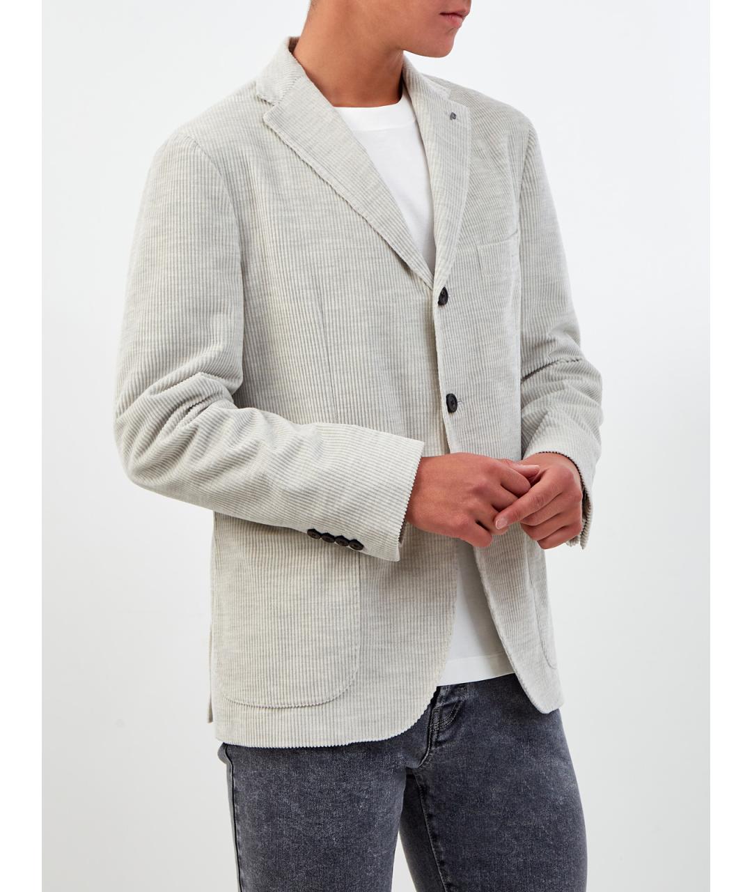 PESERICO Серый хлопковый пиджак, фото 3