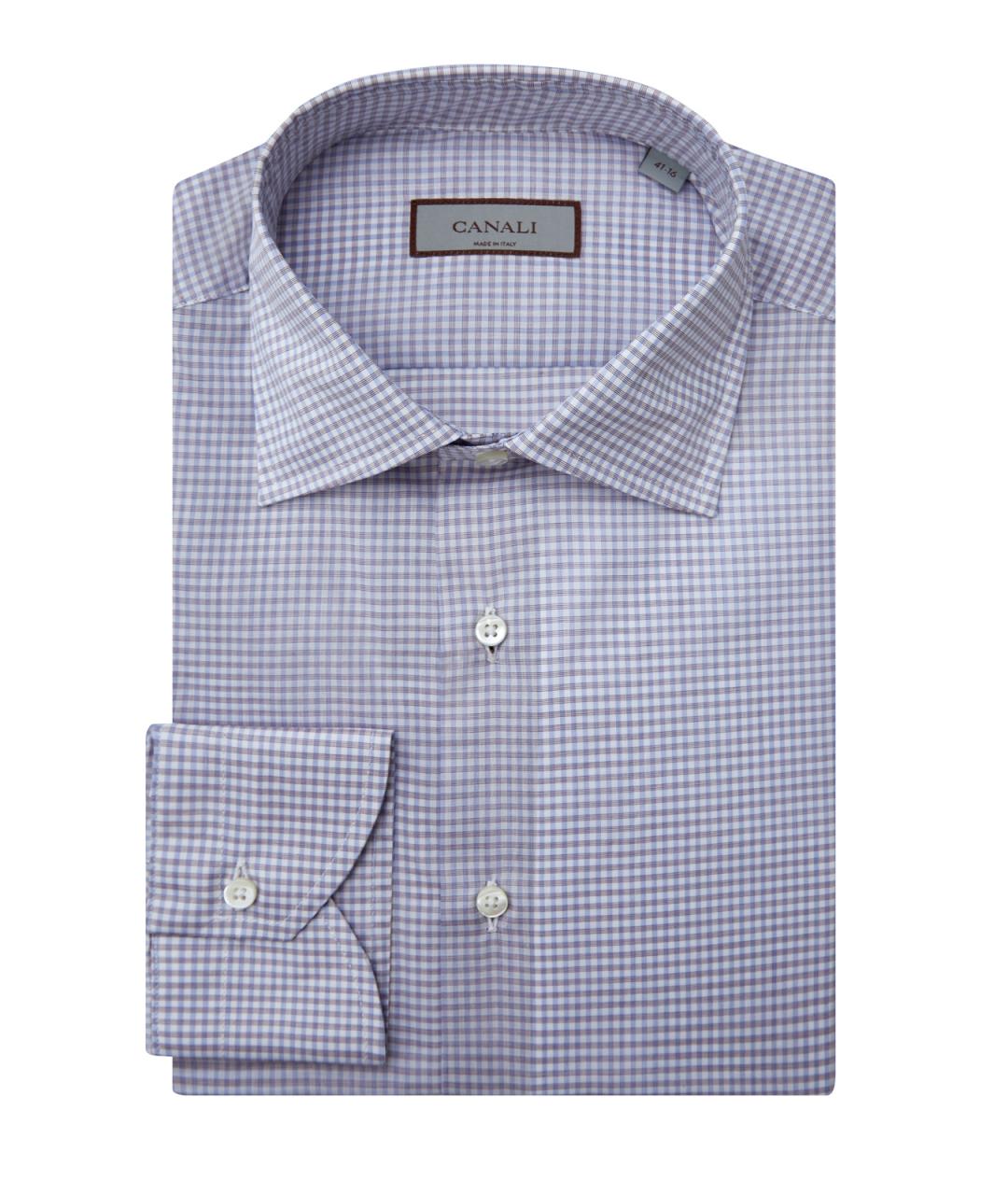 CANALI Фиолетовая хлопковая кэжуал рубашка, фото 1