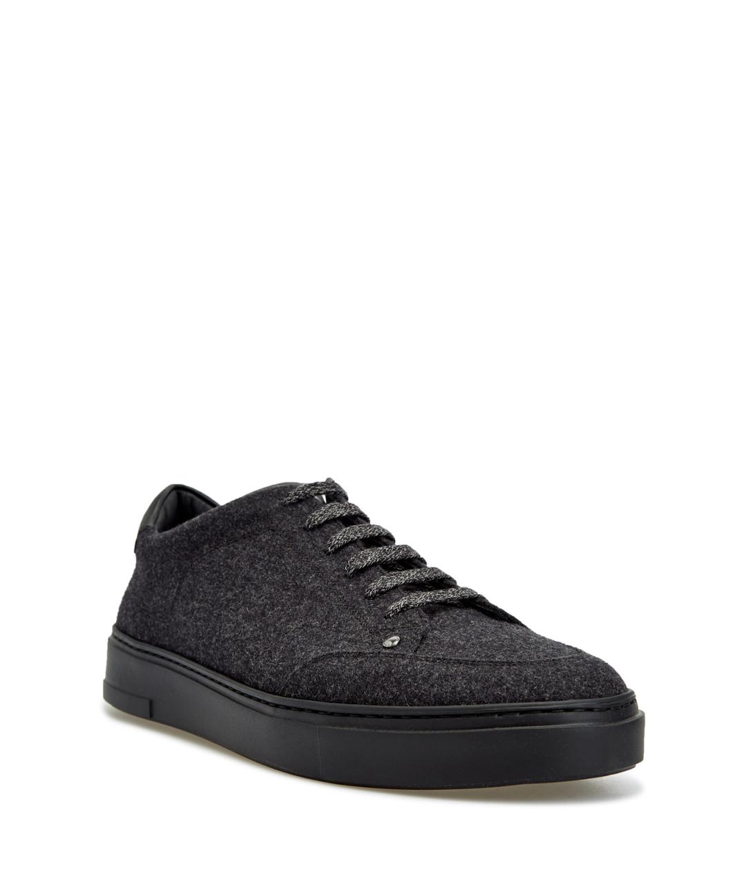 CANALI Антрацитовые текстильные низкие кроссовки / кеды, фото 2