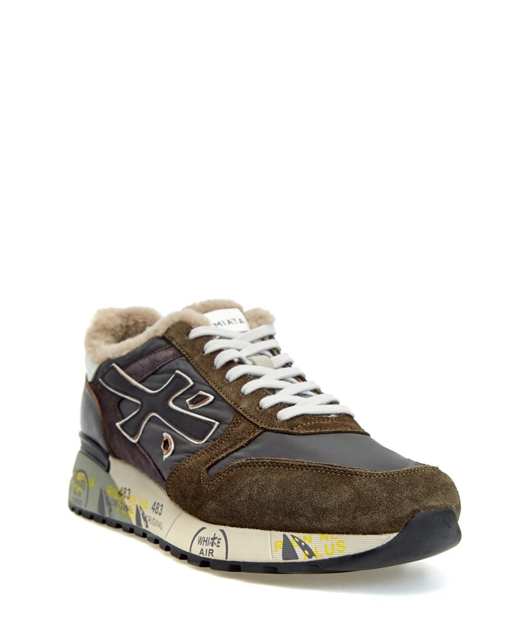 PREMIATA Зеленые замшевые низкие кроссовки / кеды, фото 3