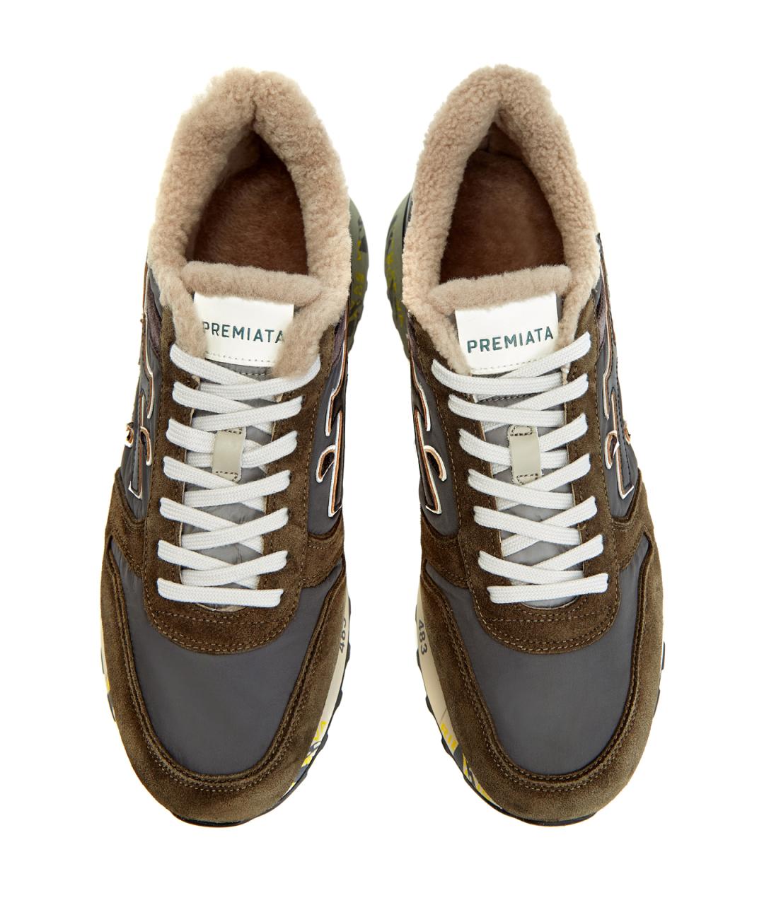 PREMIATA Зеленые замшевые низкие кроссовки / кеды, фото 5