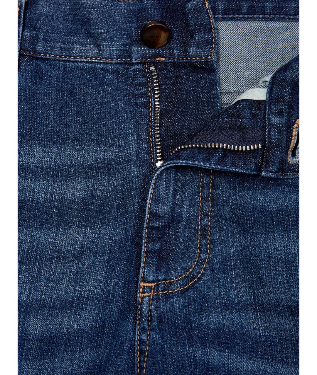 CANALI Синие хлопковые прямые джинсы, фото 6
