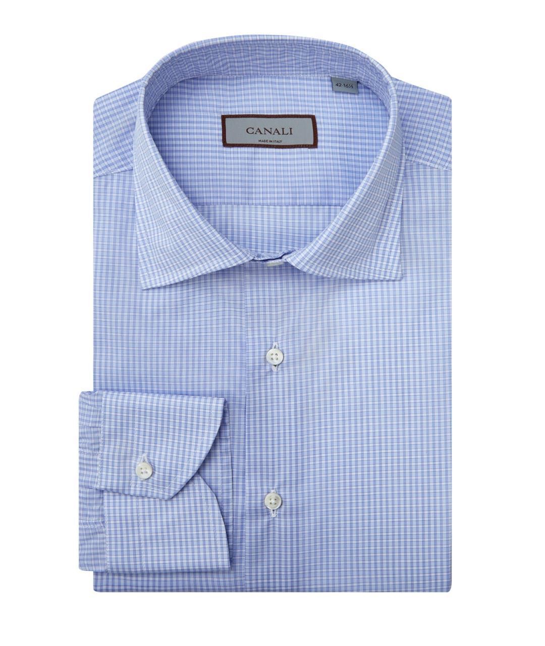CANALI Синяя хлопковая кэжуал рубашка, фото 3