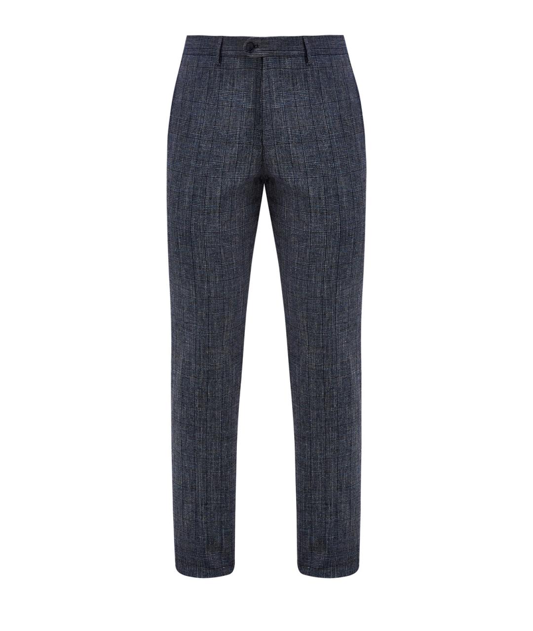 ETRO Синие шерстяные классические брюки, фото 1