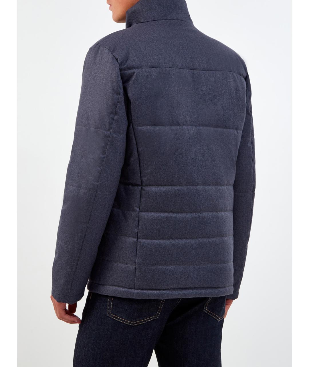 CANALI Синяя полиэстеровая куртка, фото 4