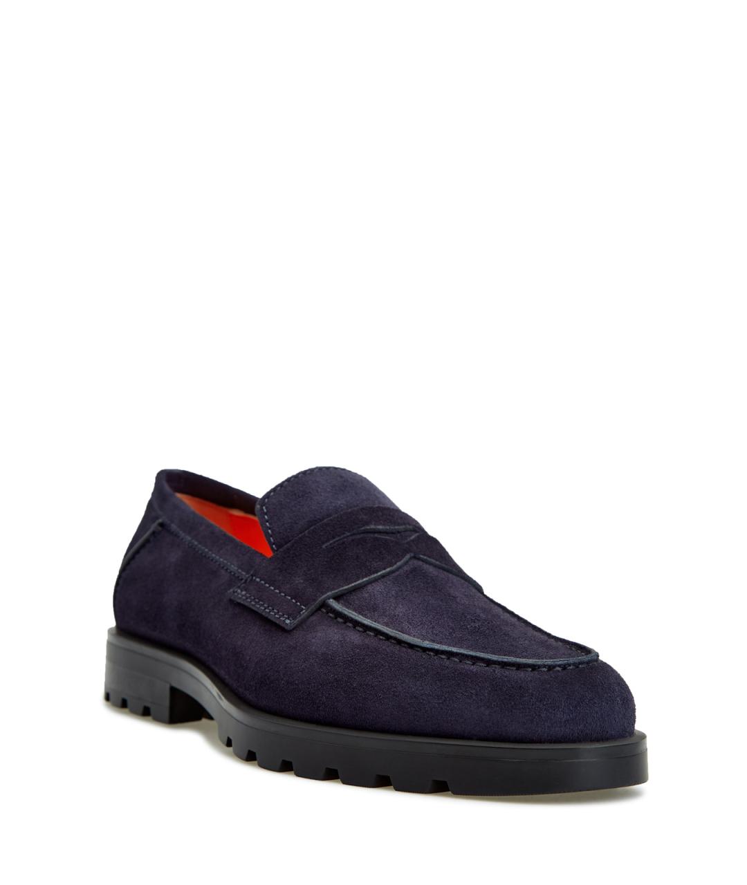 SANTONI Темно-синие замшевые лоферы, фото 3