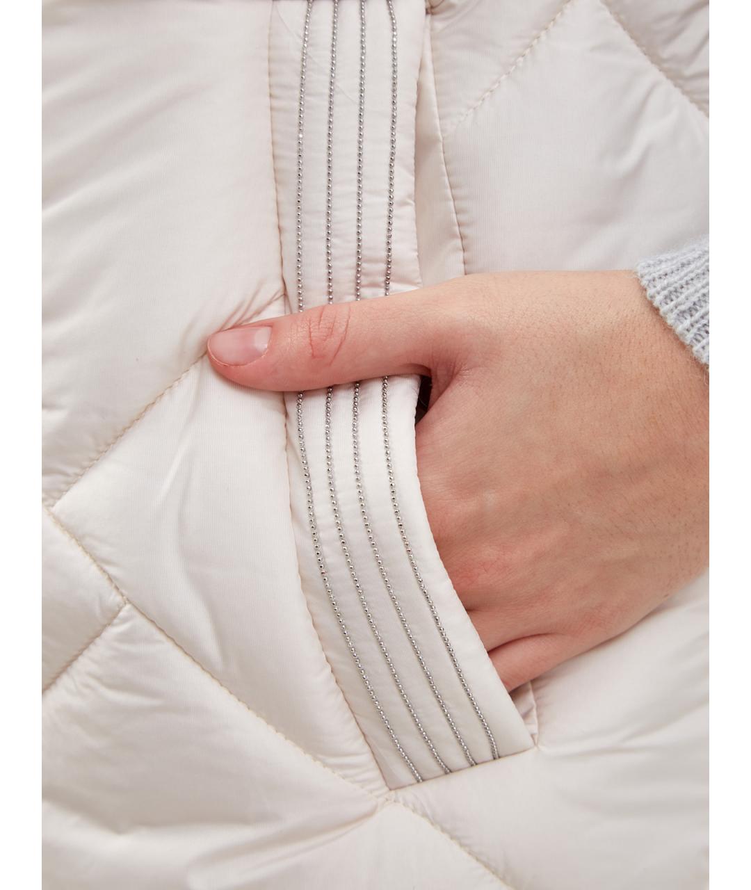 PESERICO Бежевый полиэстеровый жилет, фото 5