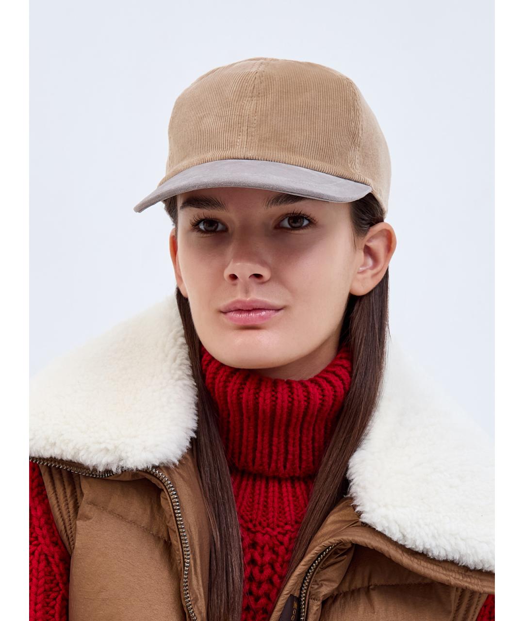 LORENA ANTONIAZZI Бежевая хлопковая кепка, фото 2