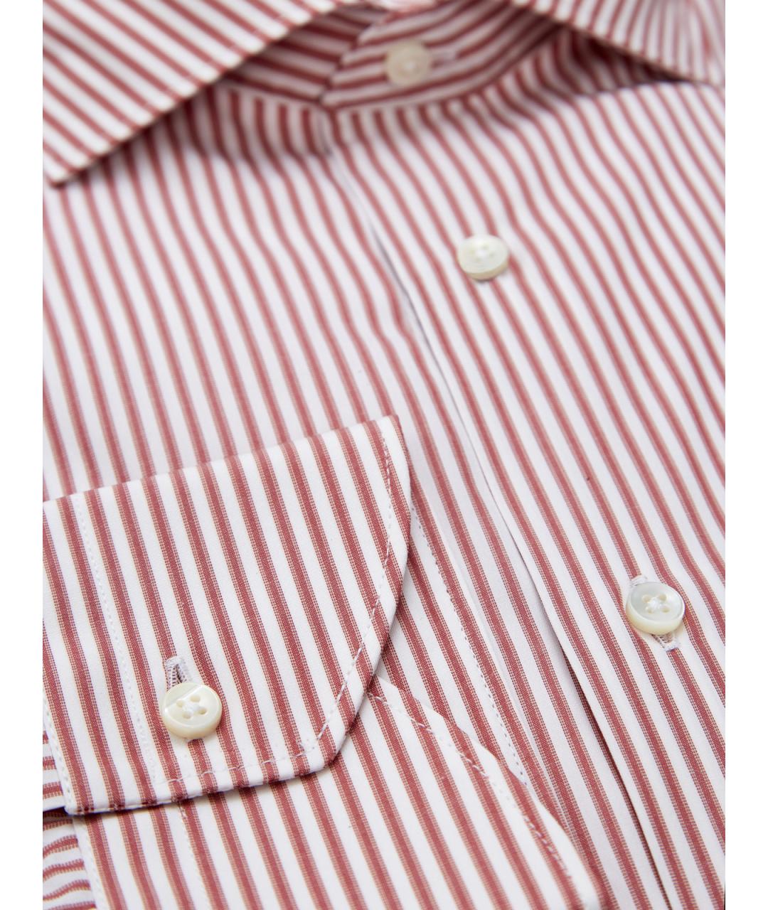 CANALI Красная хлопковая классическая рубашка, фото 2