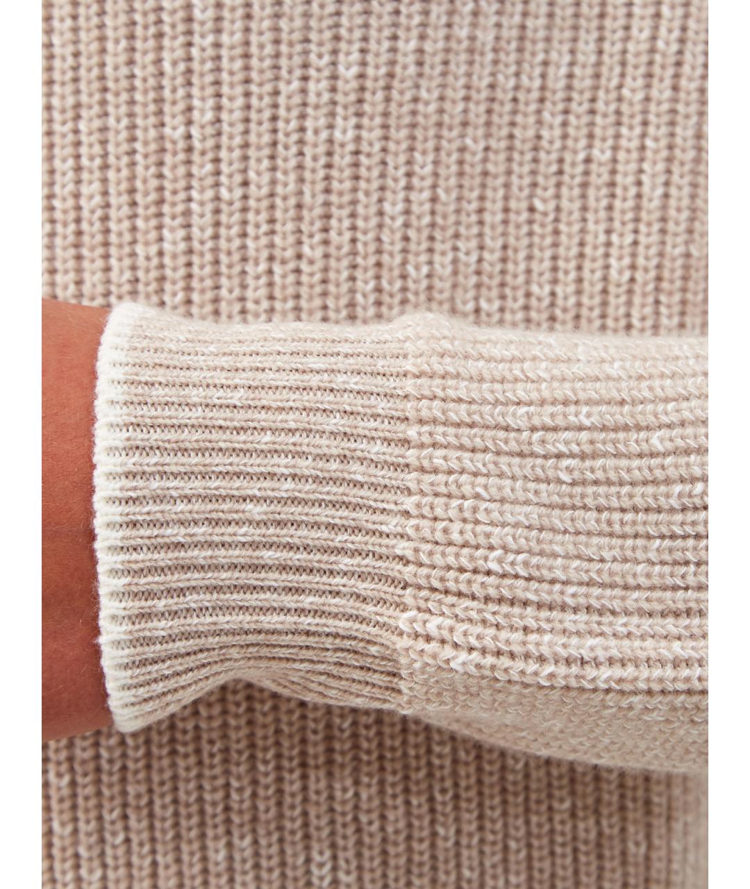 PESERICO Бежевый шерстяной джемпер / свитер, фото 5