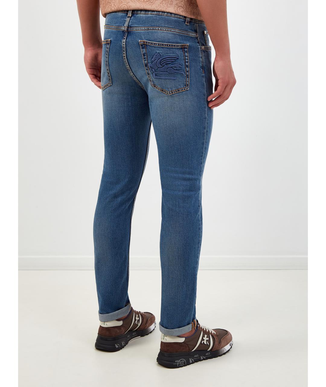 ETRO Синие хлопковые прямые джинсы, фото 4