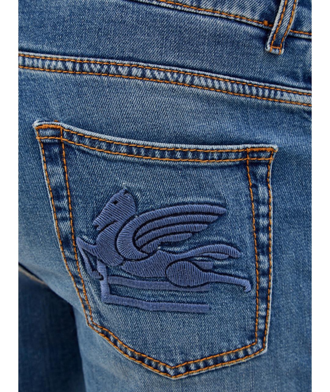 ETRO Синие хлопковые прямые джинсы, фото 5