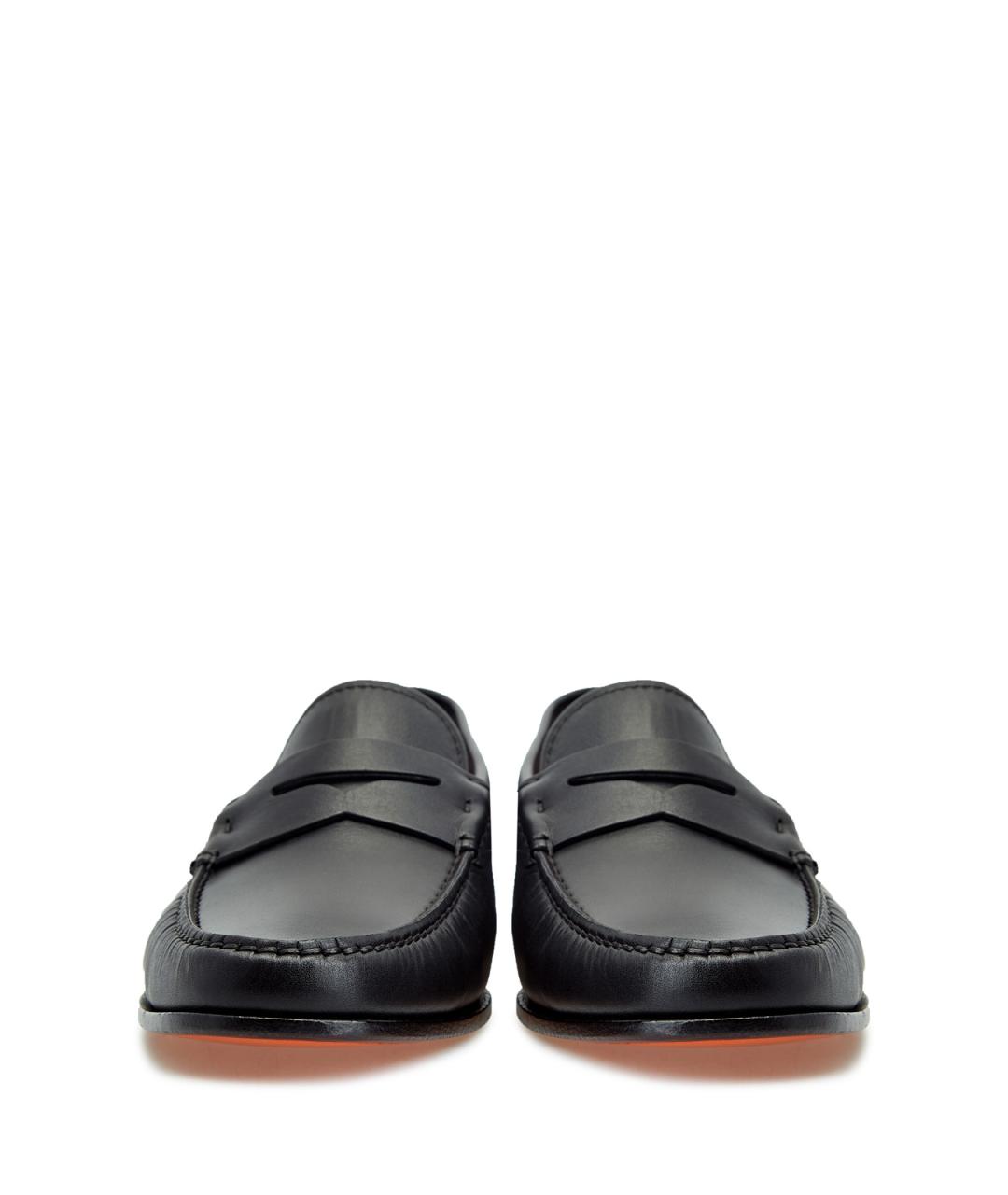 SANTONI Черные кожаные лоферы, фото 6