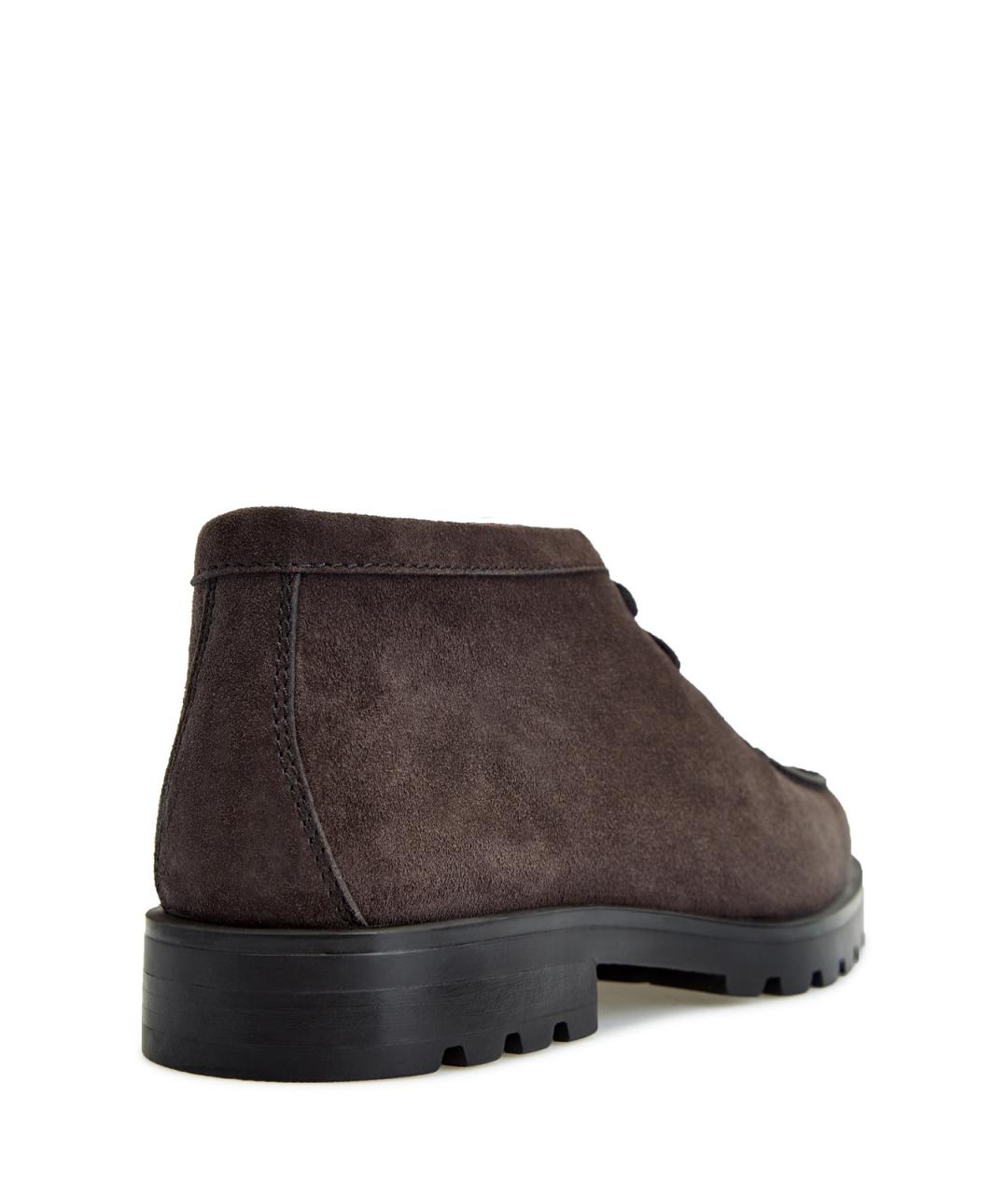 SANTONI Коричневые замшевые низкие ботинки, фото 4