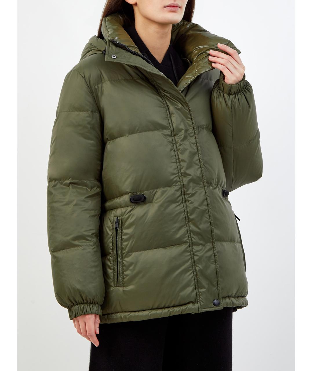 YVES SALOMON Зеленый полиэстеровый пуховик, фото 4