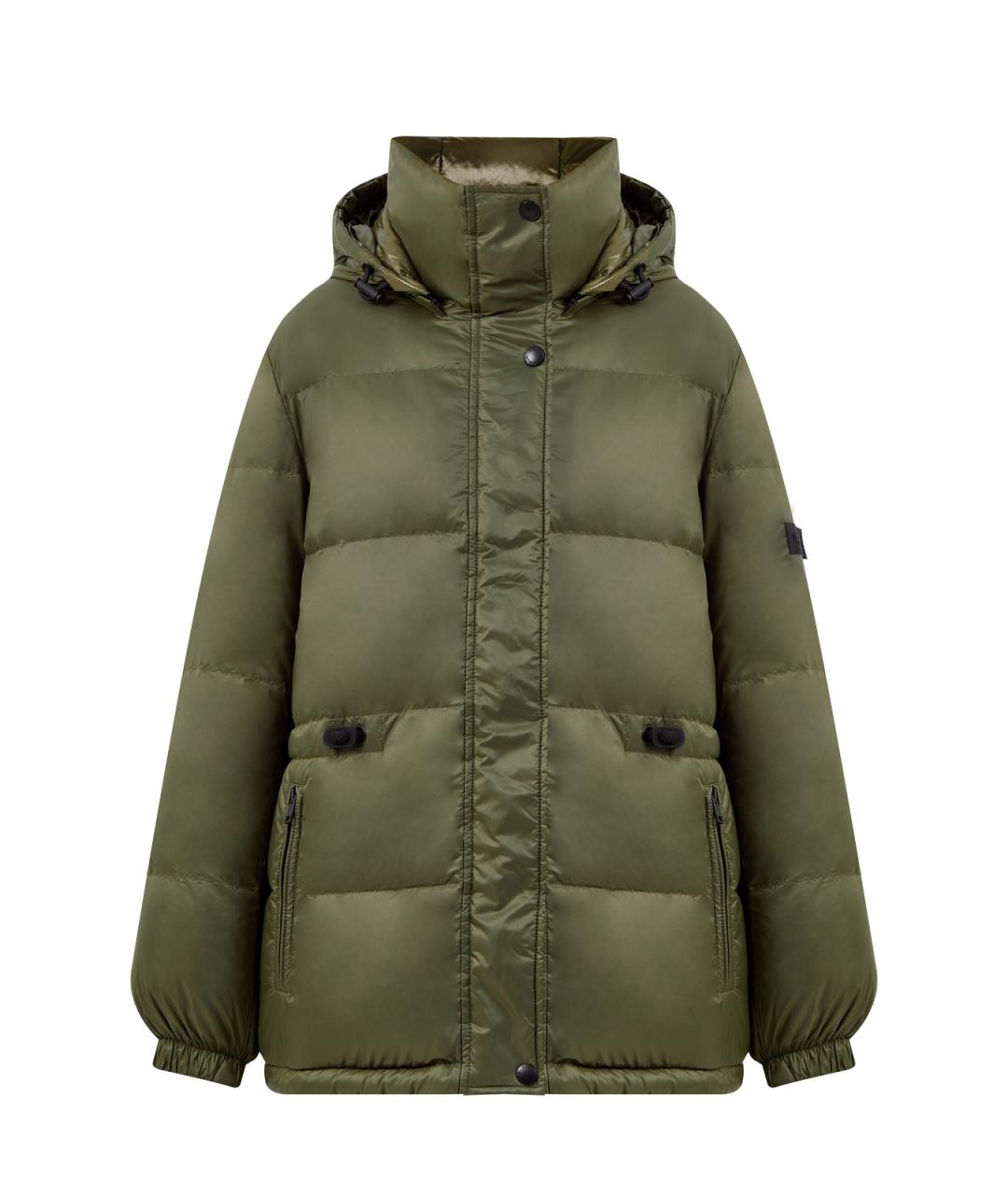 YVES SALOMON Зеленый полиэстеровый пуховик, фото 1