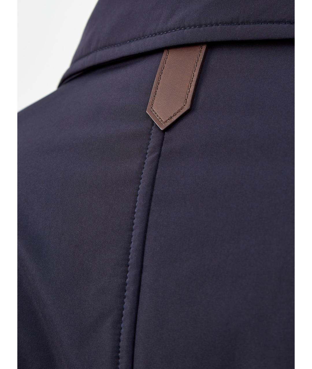 CANALI Синий полиэстеровый тренч / плащ, фото 5