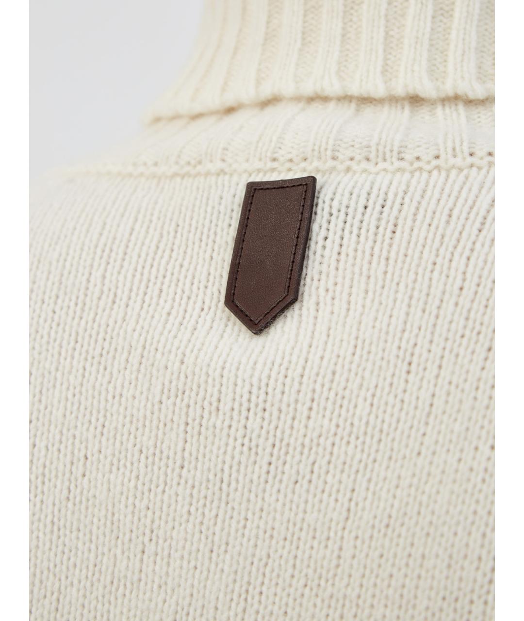 CANALI Бежевый шерстяной джемпер / свитер, фото 5