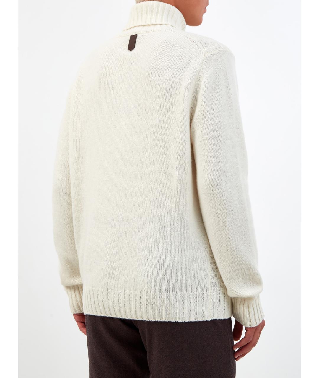 CANALI Бежевый шерстяной джемпер / свитер, фото 4