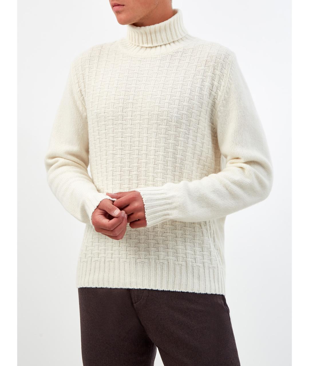 CANALI Бежевый шерстяной джемпер / свитер, фото 3