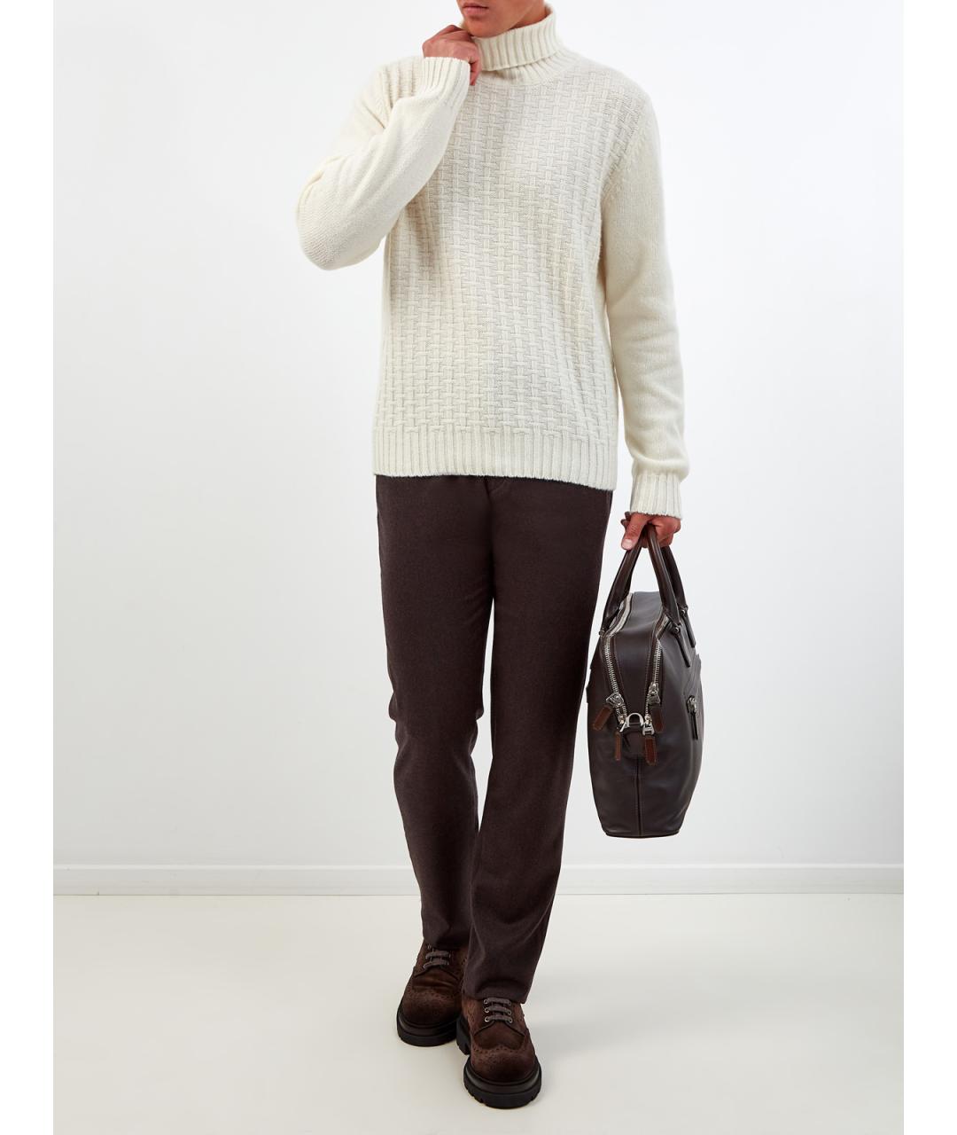 CANALI Бежевый шерстяной джемпер / свитер, фото 2