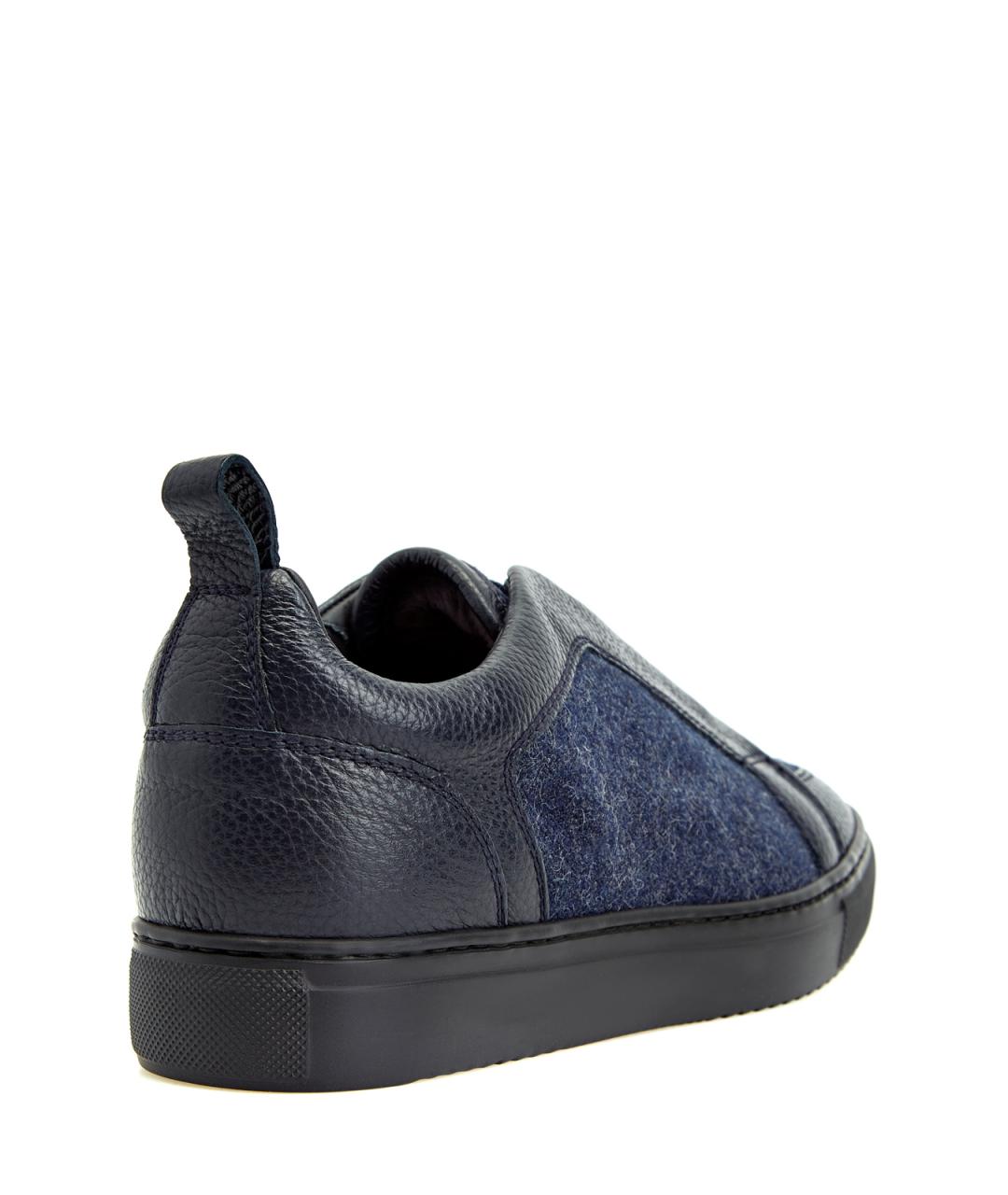DOUCAL'S Синие кожаные низкие кроссовки / кеды, фото 3