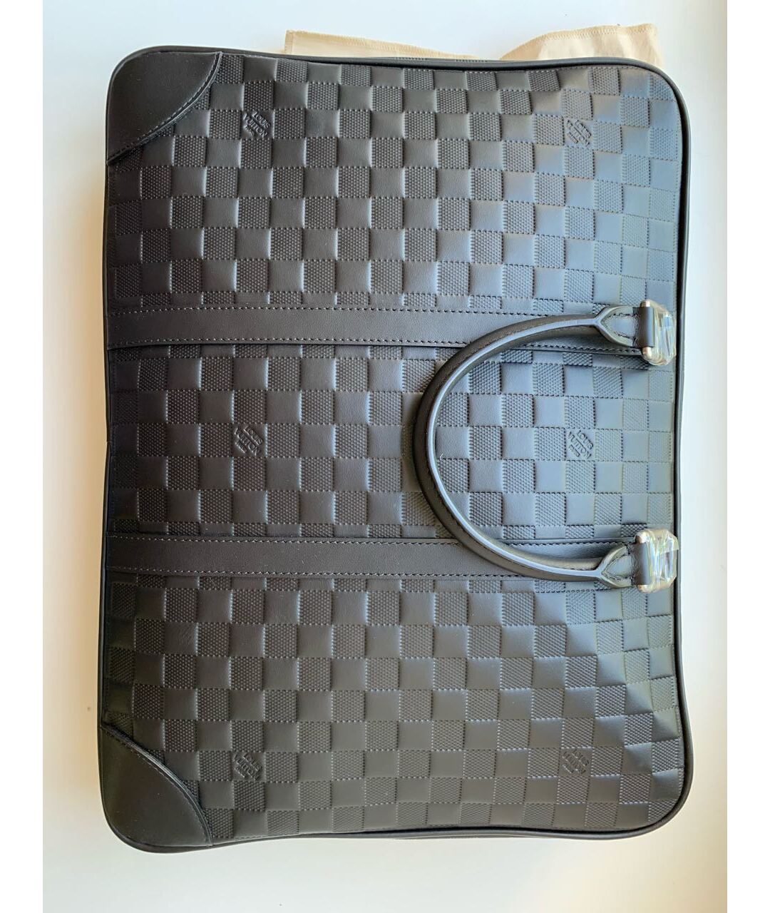 LOUIS VUITTON PRE-OWNED Черный кожаный портфель, фото 7