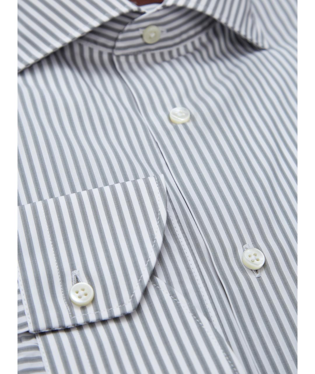 CANALI Серая хлопковая классическая рубашка, фото 2