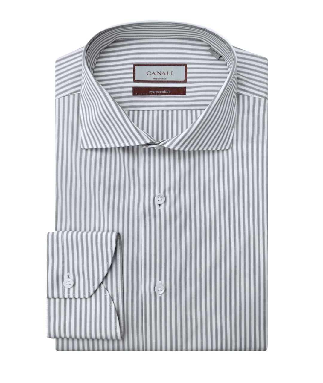 CANALI Серая хлопковая классическая рубашка, фото 1