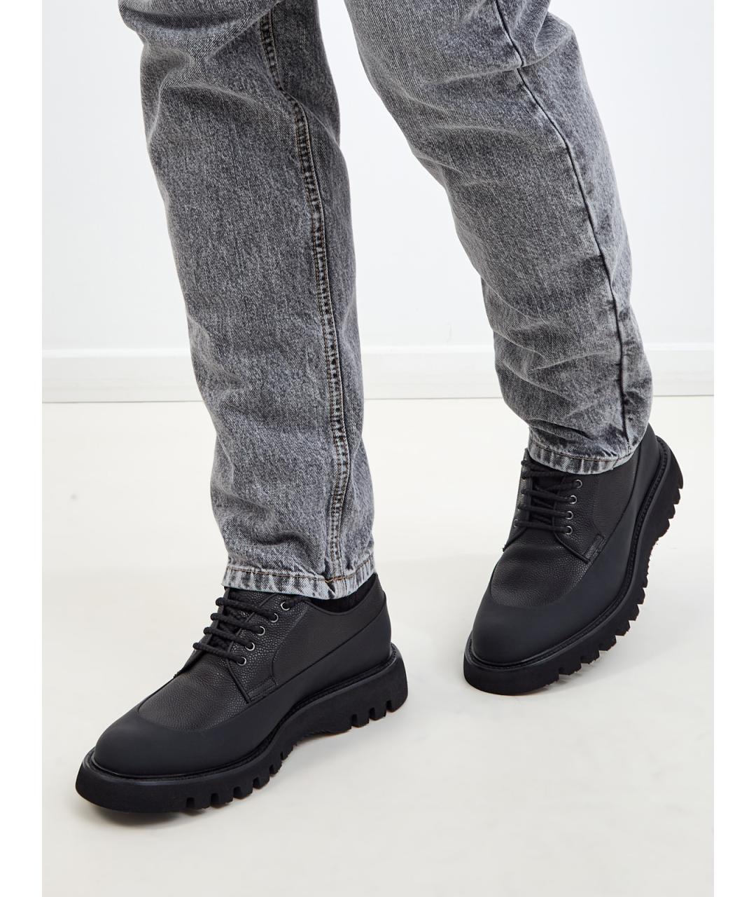 BARRETT Черные кожаные низкие ботинки, фото 2