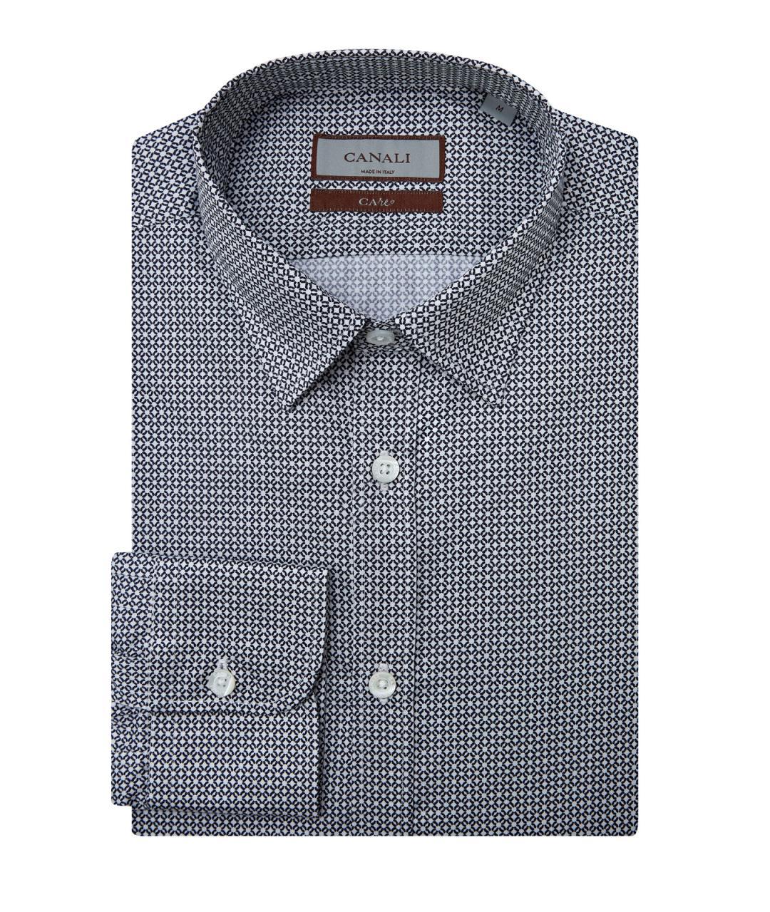 CANALI Серая хлопковая кэжуал рубашка, фото 3