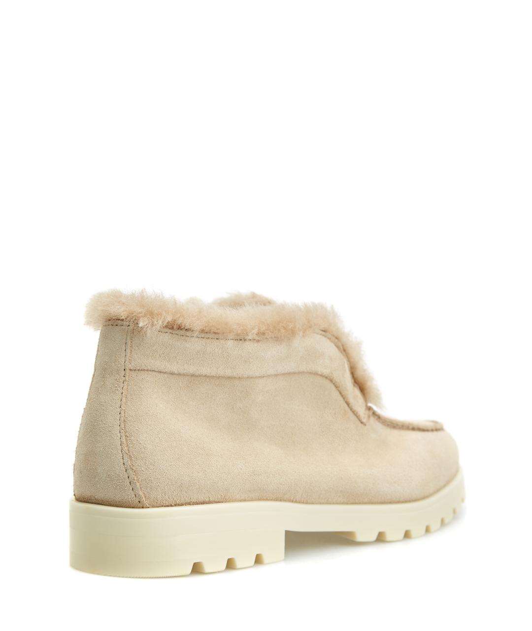 SANTONI Бежевые замшевые лоферы, фото 3