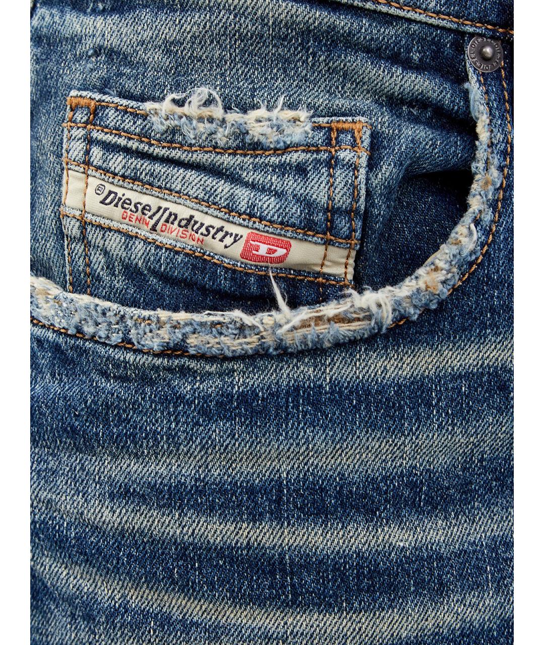 DIESEL Синие хлопковые прямые джинсы, фото 5