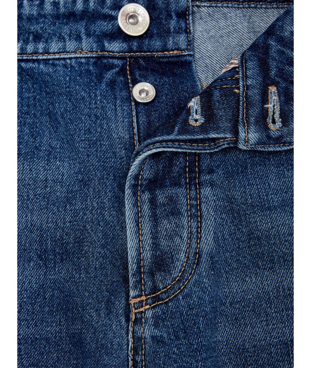 BRUNELLO CUCINELLI Синие хлопковые джинсы скинни, фото 6