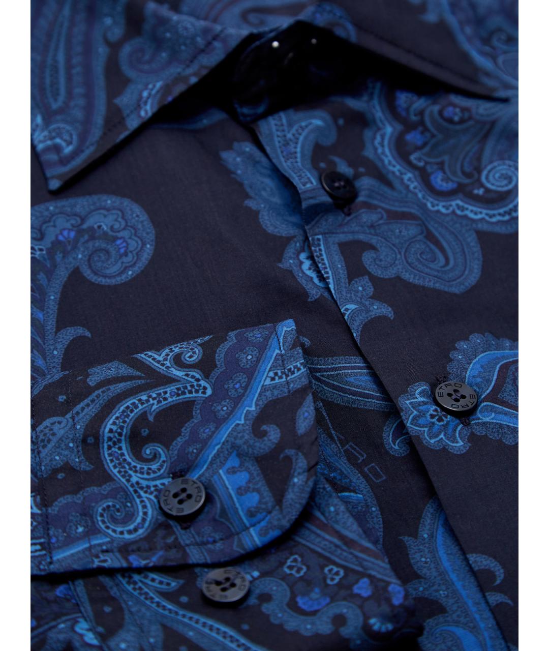 ETRO Синяя хлопковая кэжуал рубашка, фото 2