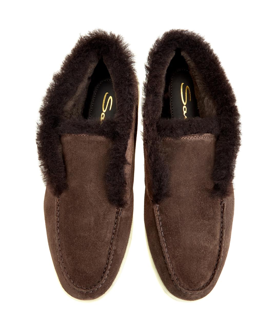 SANTONI Коричневые замшевые лоферы, фото 5