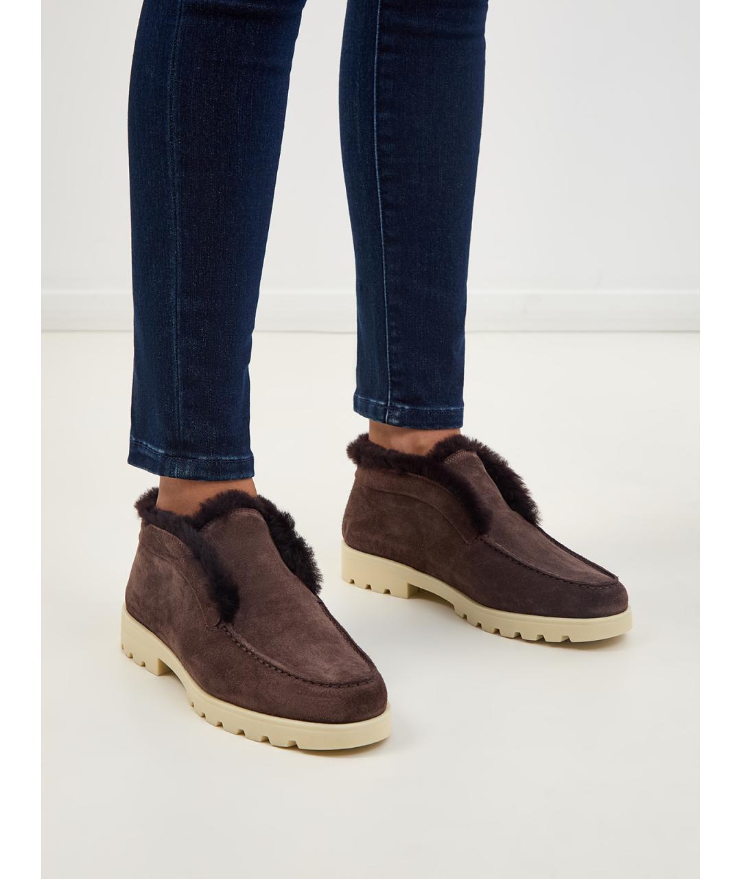 SANTONI Коричневые замшевые лоферы, фото 2